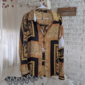 Boohoo Leopard Cheetah Top, 12